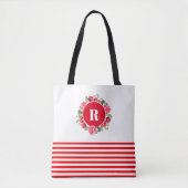 Rotes und rosa Blumenkraut Tasche (Vorderseite)