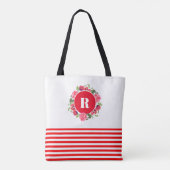 Rotes und rosa Blumenkraut Tasche (Rückseite)