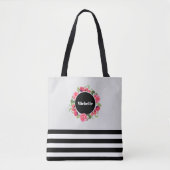 Rotes und rosa Blumenkraut Tasche (Vorderseite)