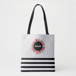 Rotes und rosa Blumenkraut Tasche