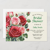 Rotes und rosa Brautparty Einladung (Vorne/Hinten)