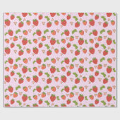 Rotes und rosa Erdbeermuster-Geschenkpapier Geschenkpapier (Flach)