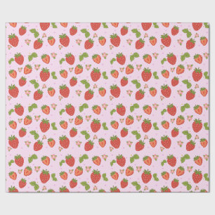 Rotes und rosa Erdbeermuster-Geschenkpapier Geschenkpapier