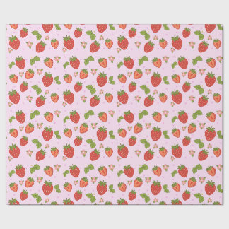 Rotes und rosa Erdbeermuster-Geschenkpapier Geschenkpapier