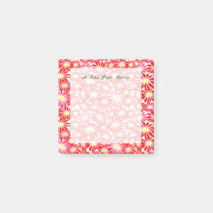 Rotes und rosa florales Weihnachtsstern-Feiertagsm Post-it Klebezettel