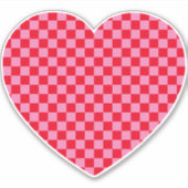 Rotes und rosa Gelbtes Herz Aufkleber (Vorderseite)