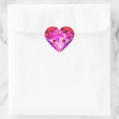 Rotes und rosa Gem Herzstein Herz-Aufkleber (Tasche)