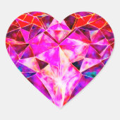 Rotes und rosa Gem Herzstein Herz-Aufkleber (Vorderseite)