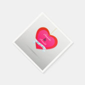 Rotes und rosa Heart Cocktail Papier Napkins Serviette (Ecke)