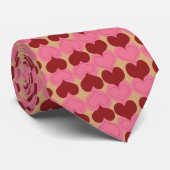 Rotes und rosa Herz Grafik Krawatte (Gerollt)