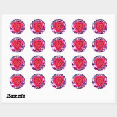 rotes und rosa Herz Runder Aufkleber (Blatt)