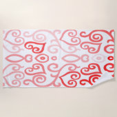 Rotes und rosa Herz Strandtuch (Vorderseite)