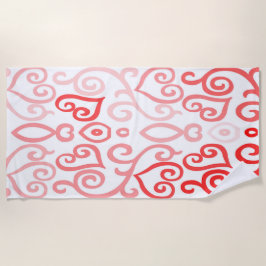 Rotes und rosa Herz Strandtuch