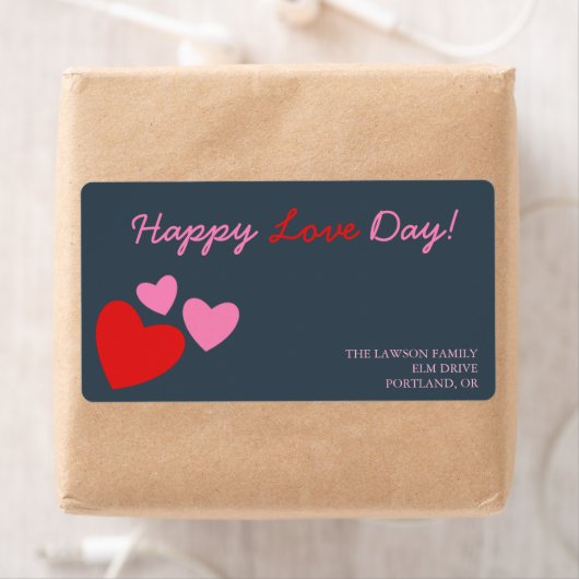 Rotes und rosa Herz - Valentin Tageslabel (Insitu)