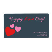 Rotes und rosa Herz - Valentin Tageslabel (Vorne)