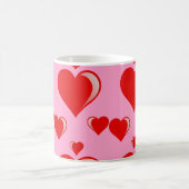 Rotes und rosa Herz-Valentinstag-Muster Kaffeetasse (Mittel)