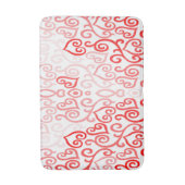 Rotes und rosa Herzmuster Badematte (Vorderseite Vertikal)