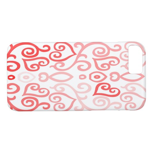 Rotes und rosa Herzmuster Case-Mate iPhone Hülle (Rückseite (Horizontal))