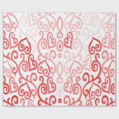 Rotes und rosa Herzmuster Geschenkpapier (Flach)