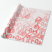 Rotes und rosa Herzmuster Geschenkpapier (Ungerollt)