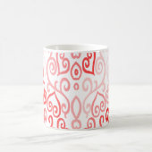 Rotes und rosa Herzmuster Kaffeetasse (Mittel)