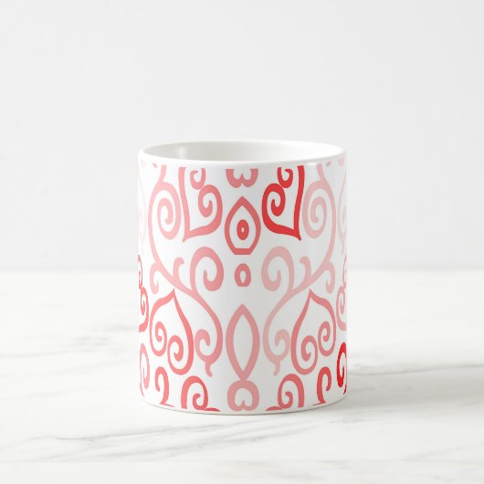 Rotes und rosa Herzmuster Kaffeetasse (Mittel)