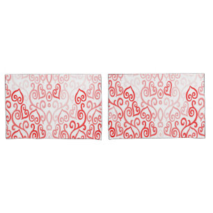 Rotes und rosa Herzmuster Kissenbezug