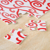 Rotes und rosa Herzmuster Puzzle (Seite)