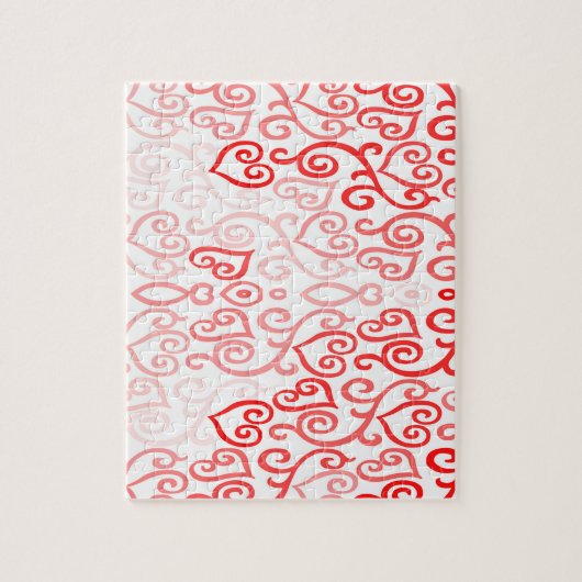 Rotes und rosa Herzmuster Puzzle (Vertikal)