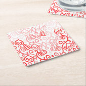 Rotes und rosa Herzmuster Rechteckiger Pappuntersetzer (angewinkelt)