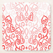 Rotes und rosa Herzmuster Rechteckiger Pappuntersetzer (Vorderseite)