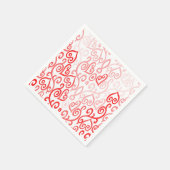 Rotes und rosa Herzmuster Serviette (Ecke)