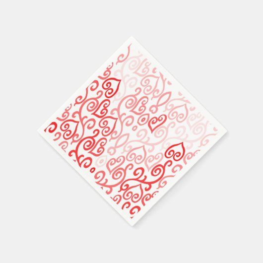 Rotes und rosa Herzmuster Serviette (Ecke)