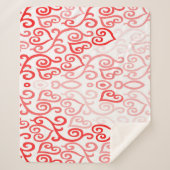 Rotes und rosa Herzmuster Sherpadecke (Vorderseite)