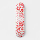 Rotes und rosa Herzmuster Skateboard (Vorne)