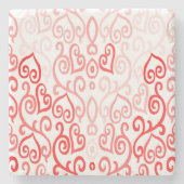 Rotes und rosa Herzmuster Steinuntersetzer (Vorderseite)