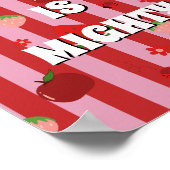 Rotes und rosa irisches Poster The craic is mighty (Ecke)