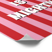 Rotes und rosa irisches Poster The craic is mighty (Ecke)