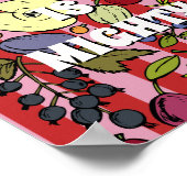Rotes und rosa irisches Poster The craic is mighty (Ecke)