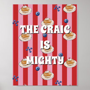 Rotes und rosa irisches Poster The craic is mighty