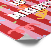 Rotes und rosa irisches Poster The craic is mighty (Ecke)