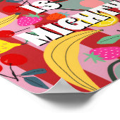 Rotes und rosa irisches Poster The craic is mighty (Ecke)