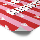 Rotes und rosa irisches Poster The craic is mighty (Ecke)