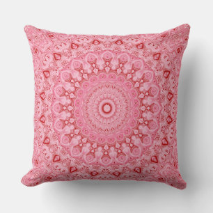 Rotes und Rosa Mandala-Musterdesign Kissen