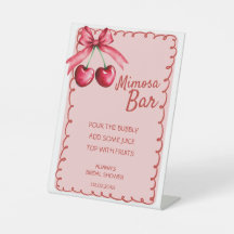 Rotes und rosa Mimosa Bar Cherry Brautparty