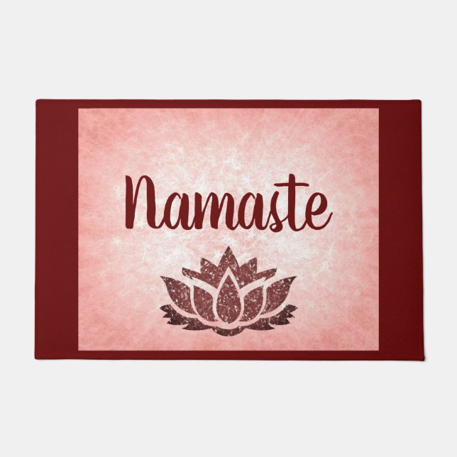 Rotes und rosa Namaste Fußmatte (Vorderseite)
