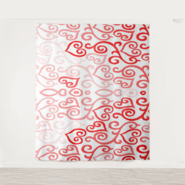 Rotes und rosa Ombre Herz Wandteppich