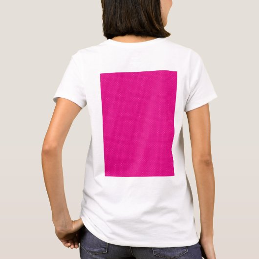 Rotes und rosa Polka-Dot-Papier mit gleichmäßiger T-Shirt (Rückseite)