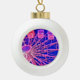 Rotes und rosa Riesenrad Keramik Kugel-Ornament