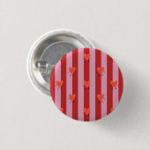 Rotes und rosa Streifendesign mit süßen kleinen He Button (Vorne & Hinten)